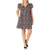 Adrianna Papell Ditsy Floral Jacquard A-Line Dress(Black/Red Multi)