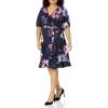 Adrianna Papell Ditsy Floral Jacquard A-Line Dress(Plum Multi)
