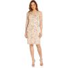 Adrianna Papell Women’s Bead Embroidery Sheath Dress(Shell Multi)