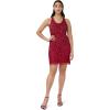 Adrianna Papell Womens Beaded Cowl Neck Dress(Cranberry)