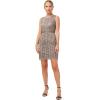 Adrianna Papell Womens Beaded Short Cocktail Dress(Mercury)