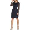 Adrianna Papell Women’s Beaded Short Dress(Midnight)