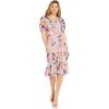 Adrianna Papell Womens Floral Print Chiffon Dress(Opal/Coral Multi)
