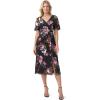 Adrianna Papell Women’s Foil Mesh Draped Dress(Black Multi)