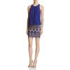 Aidan Mattox Womens Chiffon Halter Bouson Bodice with Lace Skirt(Navy)