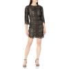 Aidan Mattox Womens High Neck Beaded Lace Cocktail Dress(Black)