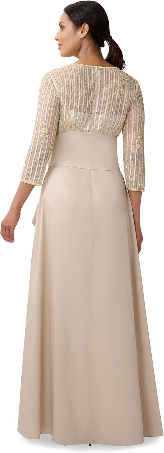 image:imageAdrianna Papell Womens Beaded Bodice Taffeta GownCashmere