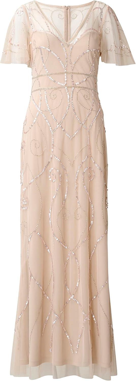 image:imageAdrianna Papell Womens Beaded Long GownBiscotti
