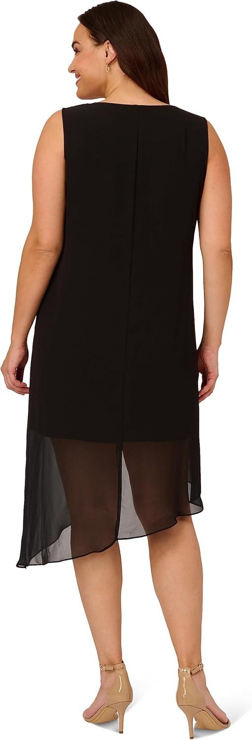 image:imageAdrianna Papell Womens Chiffon Jersey Dress Black