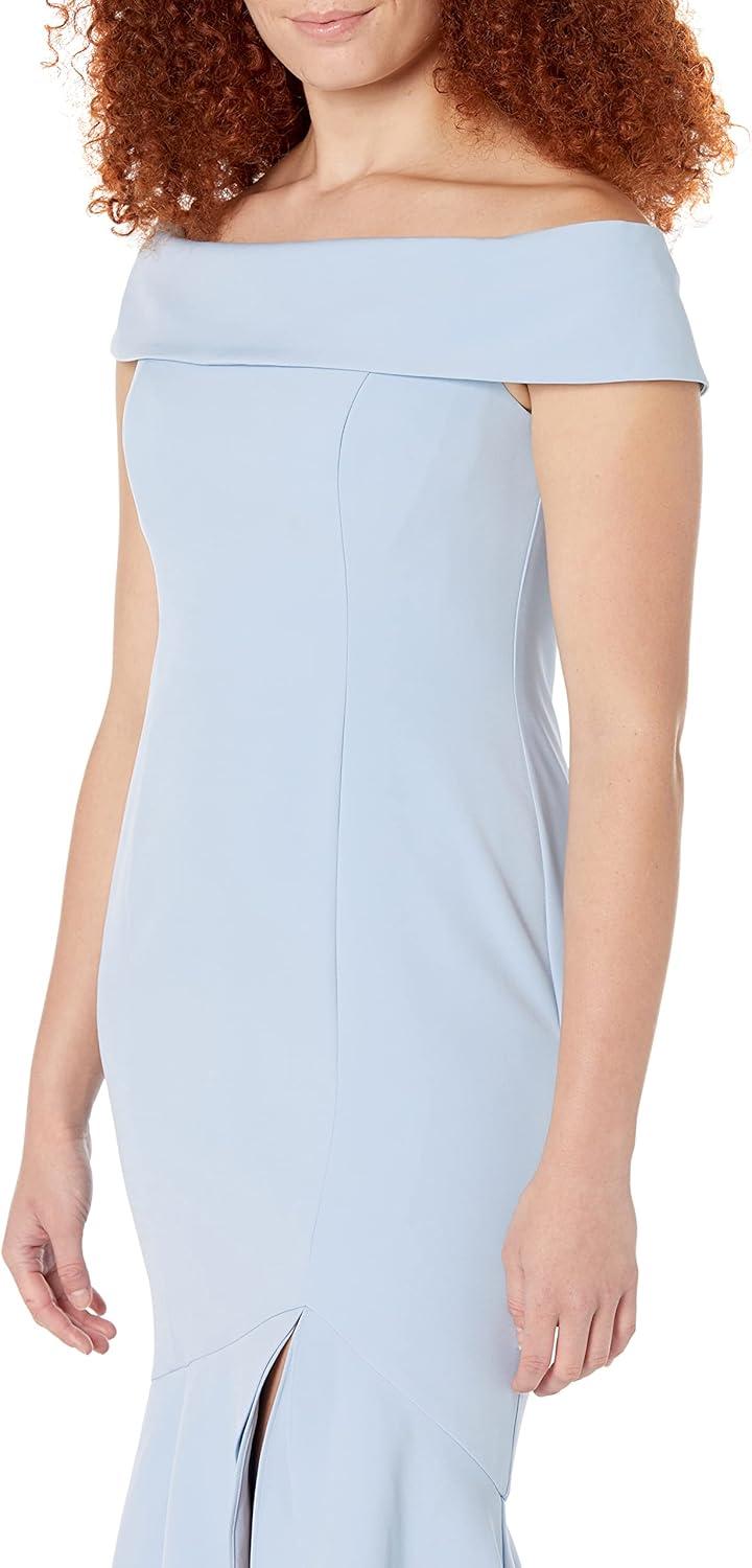 image:imageAdrianna Papell Womens Crepe Ruffle GownElegant Sky