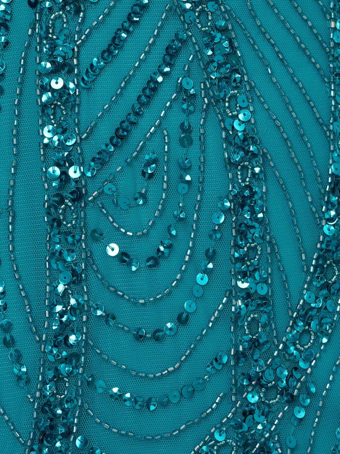 image:imageAdrianna Papell Womens Halter Beaded DressTeal