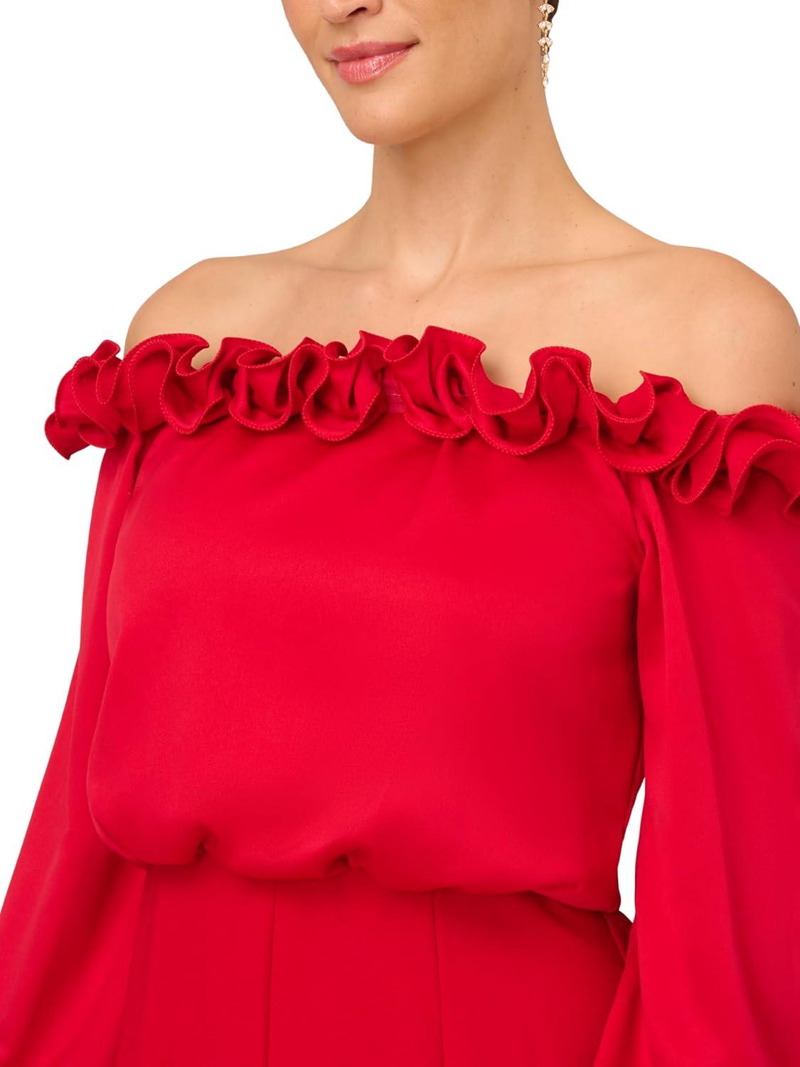 image:imageAdrianna Papell Womens Halter Velvet Tulle DressGarnet