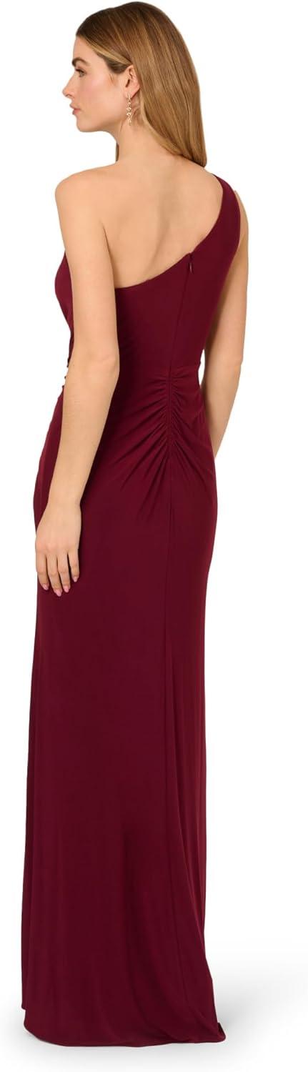 image:imageAdrianna Papell Womens One Shoulder Jersey Dress Red Wine 8Red Wine