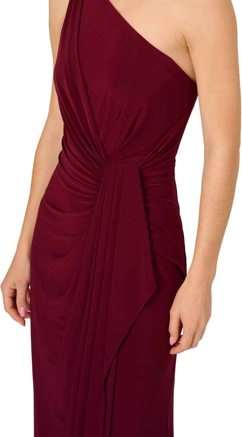 image:imageAdrianna Papell Womens One Shoulder Jersey Dress Red Wine 8Red Wine