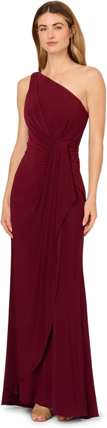 image:imageAdrianna Papell Womens One Shoulder Jersey Dress Red Wine 8Red Wine