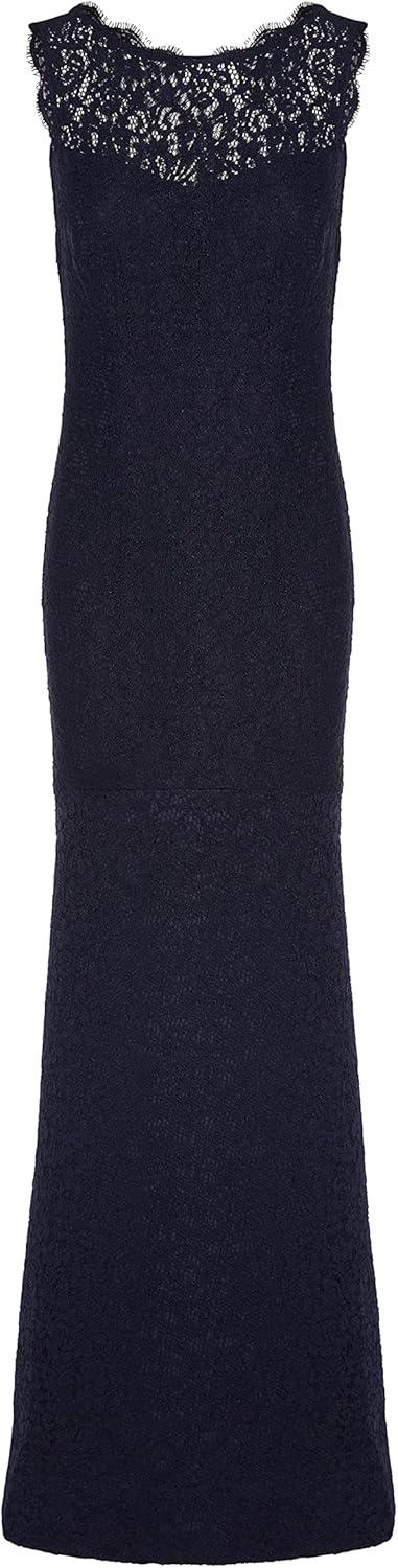 image:imageAdrianna Papell Womens Sleeveless Lace Trumpet GownNavy
