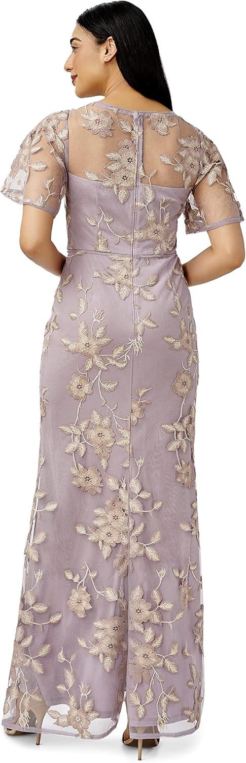 image:imageAdrianna Papell womens Floral Embroidery GownTaupeGold