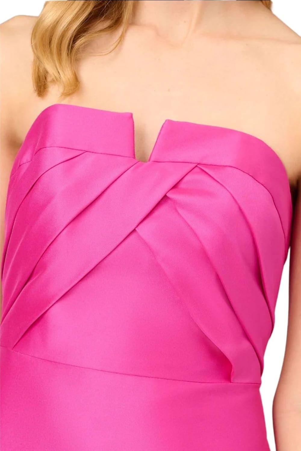 image:imageWomens Strapless Stretch Mikado GownMagenta
