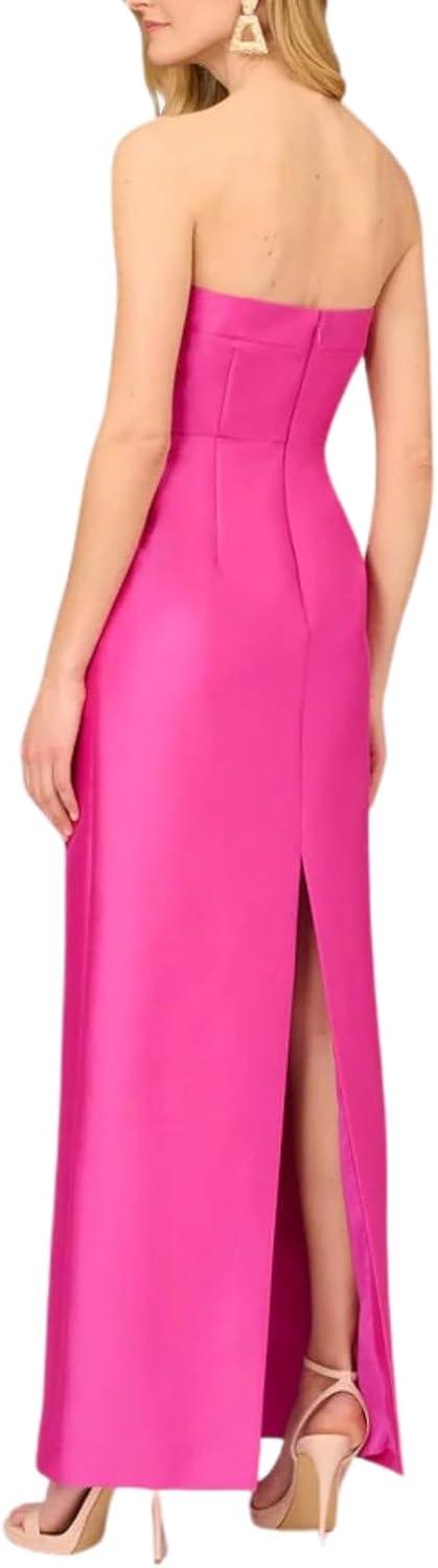image:imageWomens Strapless Stretch Mikado GownMagenta