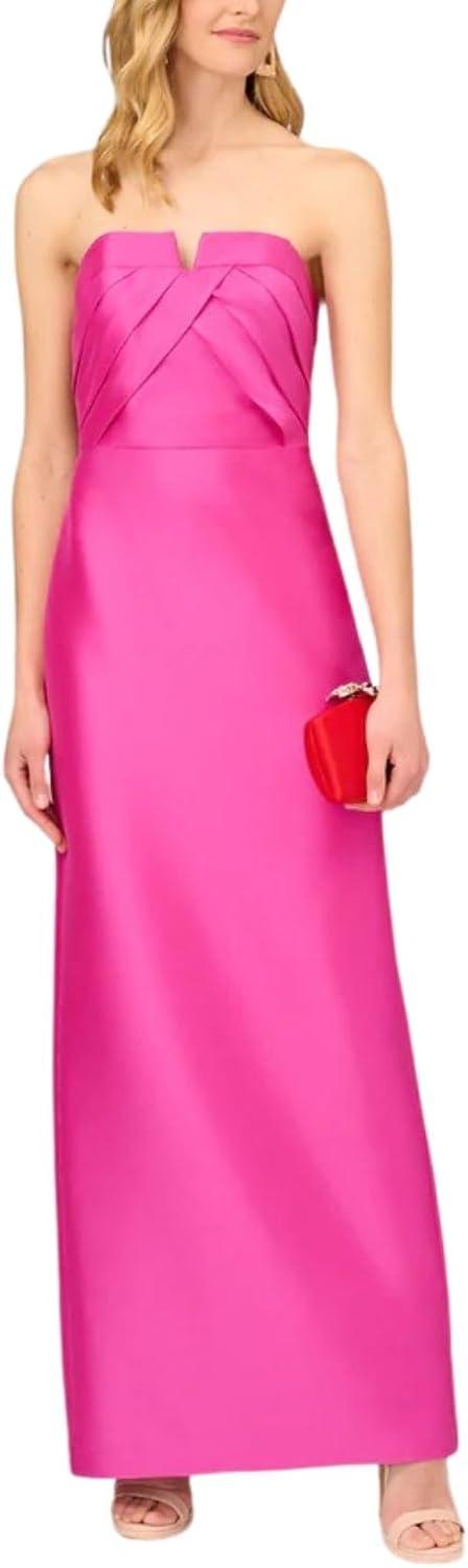 image:imageWomens Strapless Stretch Mikado GownMagenta