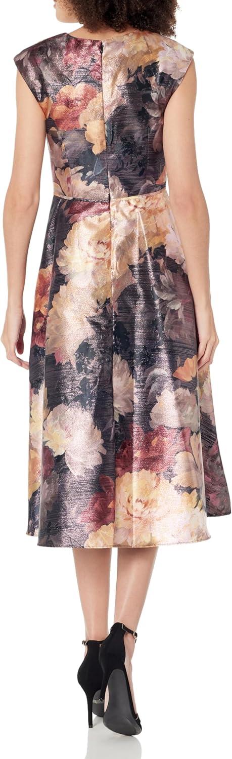 image:imageWomens VNeck Cap Sleeve Pleated DressPink