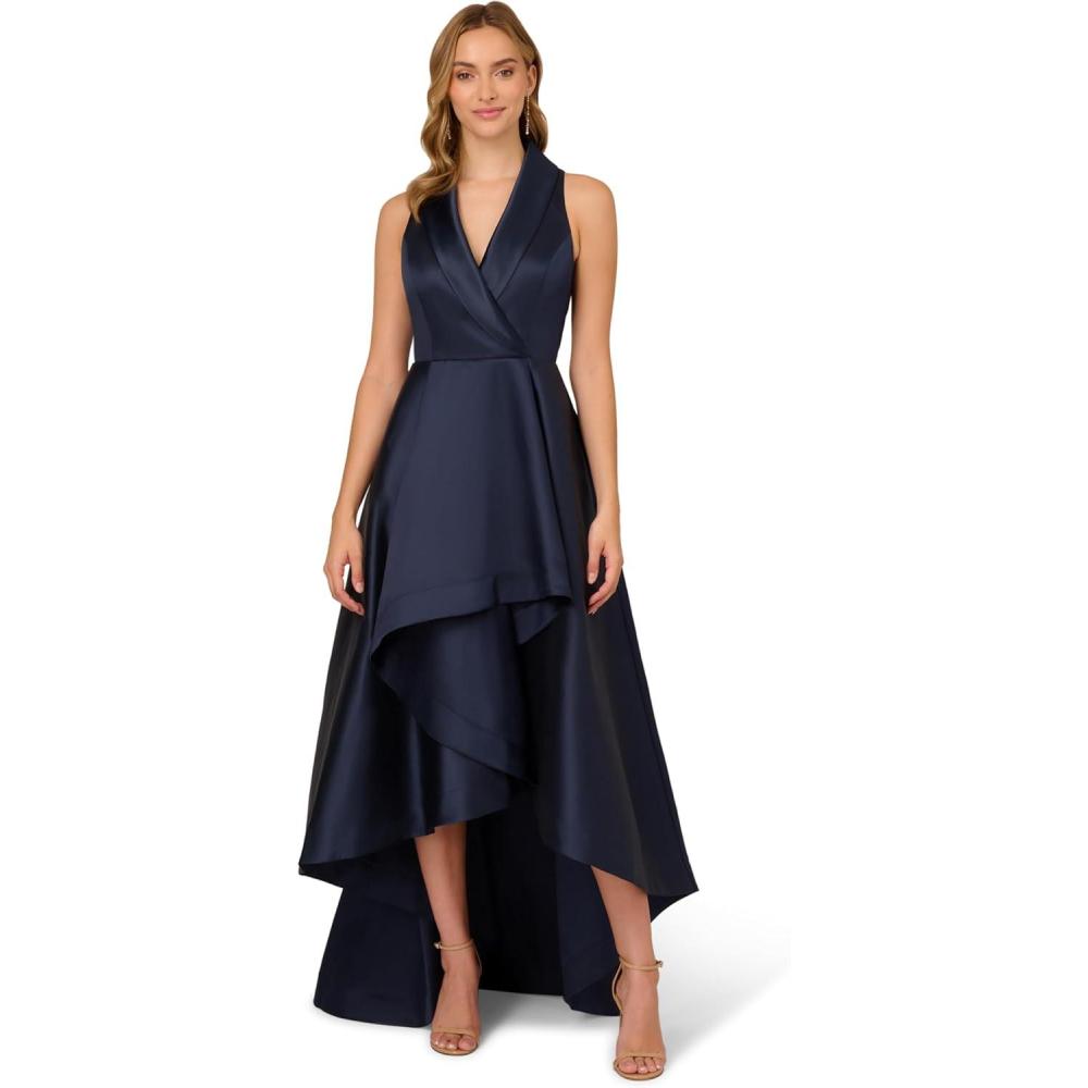 image:imageAdrianna Papell Womens Tuxedo High Low GownMidnight