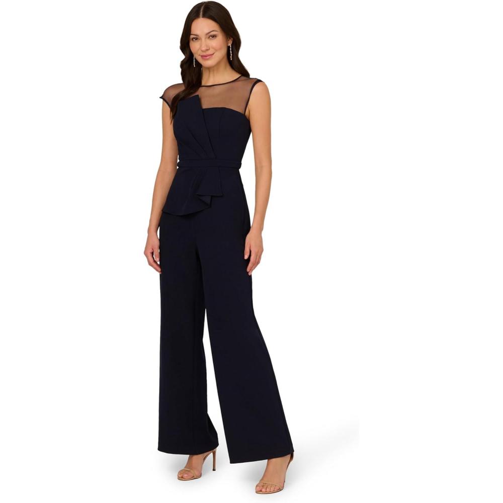 image:imageAdrianna Papell womens Knit Crepe JumpsuitMidnight