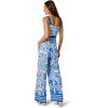 ADRIANNA PAPELL PRINTED JUMPSUIT(Blue/White)