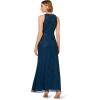 Adrianna Papell Womens Bead Halter Long Dress(Deep Blue)