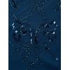 Adrianna Papell Womens Bead Halter Long Dress(Deep Blue)