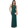 Adrianna Papell Womens Bead Halter Long Dress(Gem Green)
