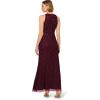 Adrianna Papell Womens Bead Halter Long Dress(Night Plum)