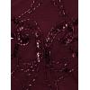 Adrianna Papell Womens Bead Halter Long Dress(Night Plum)