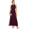 Adrianna Papell Womens Bead Halter Long Dress(Night Plum)