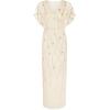 Adrianna Papell Womens Bead Surplice Blouson Gown(Soft Silk)