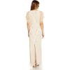 Adrianna Papell Womens Bead Surplice Blouson Gown(Soft Silk)