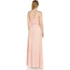Adrianna Papell Womens Beaded Blouson Gown with Spaghetti Straps(Blush)