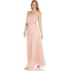 Adrianna Papell Womens Beaded Blouson Gown with Spaghetti Straps(Blush)