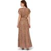 Adrianna Papell Womens Beaded Blouson Gown with Spaghetti Straps(Stone)
