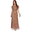 Adrianna Papell Womens Beaded Blouson Gown with Spaghetti Straps(Stone)