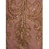 Adrianna Papell Womens Beaded Blouson Gown with Spaghetti Straps(Stone)