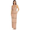 Adrianna Papell Womens Beaded Halter Column Gown(Rose Gold)