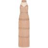 Adrianna Papell Womens Beaded Halter Column Gown(Rose Gold)