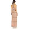 Adrianna Papell Womens Beaded Halter Column Gown(Rose Gold)