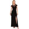 Adrianna Papell Womens Beaded Jersey Gown(Black)