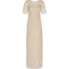 Adrianna Papell Womens Beaded Long Column Gown(Biscotti)