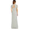 Adrianna Papell Women’s Beaded Long Dress(Frosted Sage)