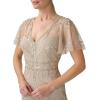 Adrianna Papell Womens Beaded Long Gown(Biscotti)
