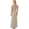 Adrianna Papell Womens Beaded Long Gown(Biscotti)