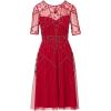 Adrianna Papell Womens Beaded Midi Dress(Cranberry)